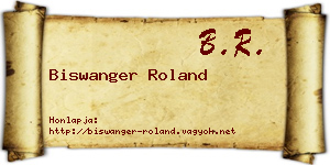 Biswanger Roland névjegykártya